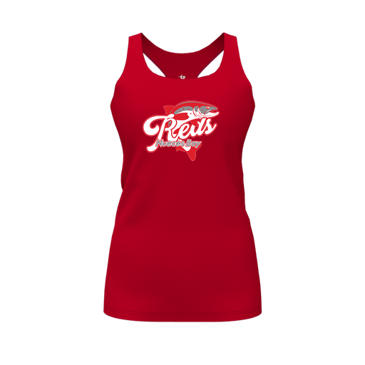 [CUS-DFW-RCBK-PER-RED-FYS-LOGO1] Racerback Tank Top (Female Youth S, Red, Logo 1)