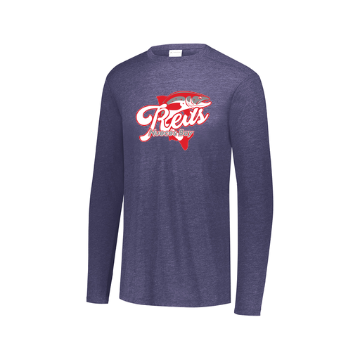 [FTLCUBNV-AXS-LOGO1] Decker Men's Tri-Blend T-Shirt - Long Sleeve (Adult XS, Navy, Logo 1)