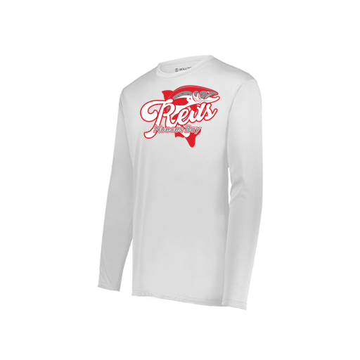 [222823.005.S-LOGO1] Youth LS Smooth Sport Shirt (Youth S, White, Logo 1)