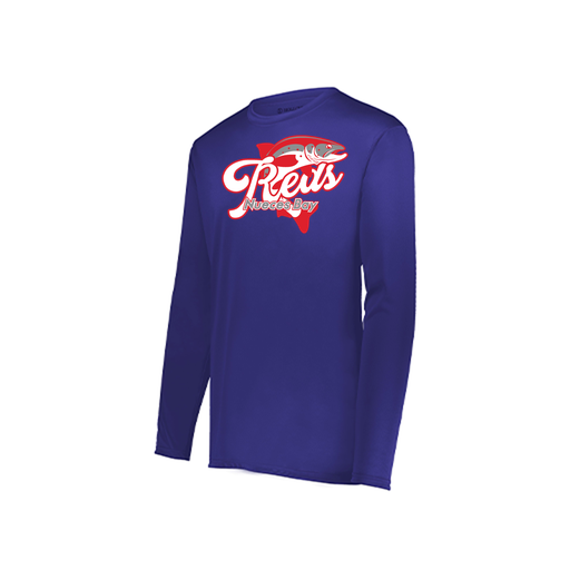 [222823.747.S-LOGO1] Youth LS Smooth Sport Shirt (Youth S, Purple, Logo 1)