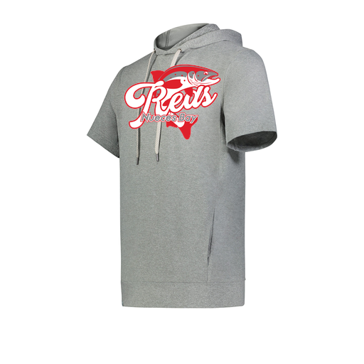 [222605-SIL-YS-LOGO1] YOUTH VENTURA SOFT KNIT SHORT SLEEVE HOODIE (Youth S, Silver, Logo 1)