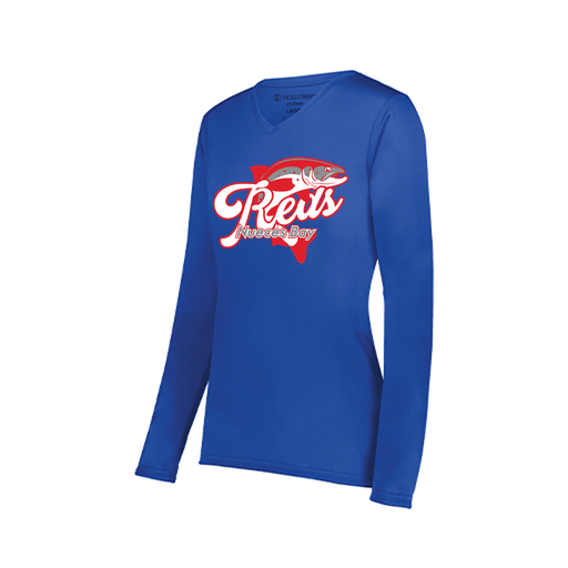 [222824.060.S-LOGO1] Ladies LS Smooth Sport Shirt (Female Adult S, Royal, Logo 1)